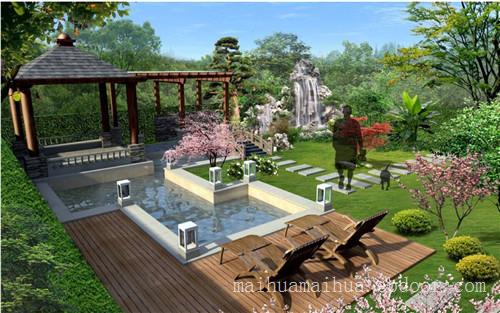 义乌紫荆庄园别墅景观设计_上海绿化工程设计