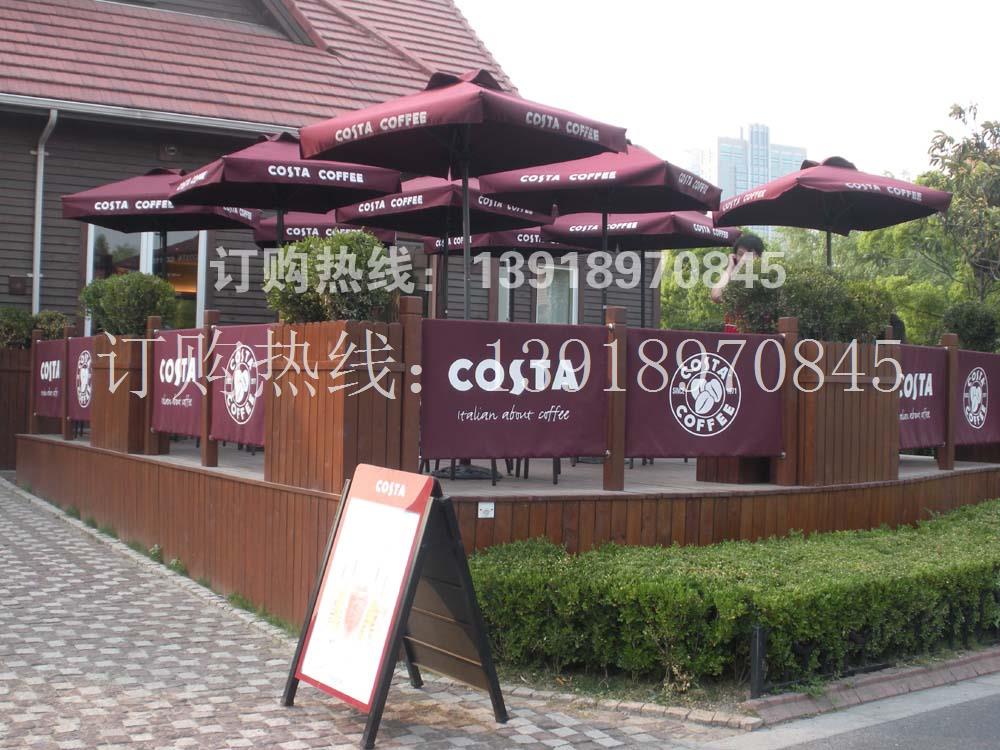 COSTA咖啡厅遮阳伞 中柱方伞四角伞 餐厅户外休闲遮阳伞太阳伞