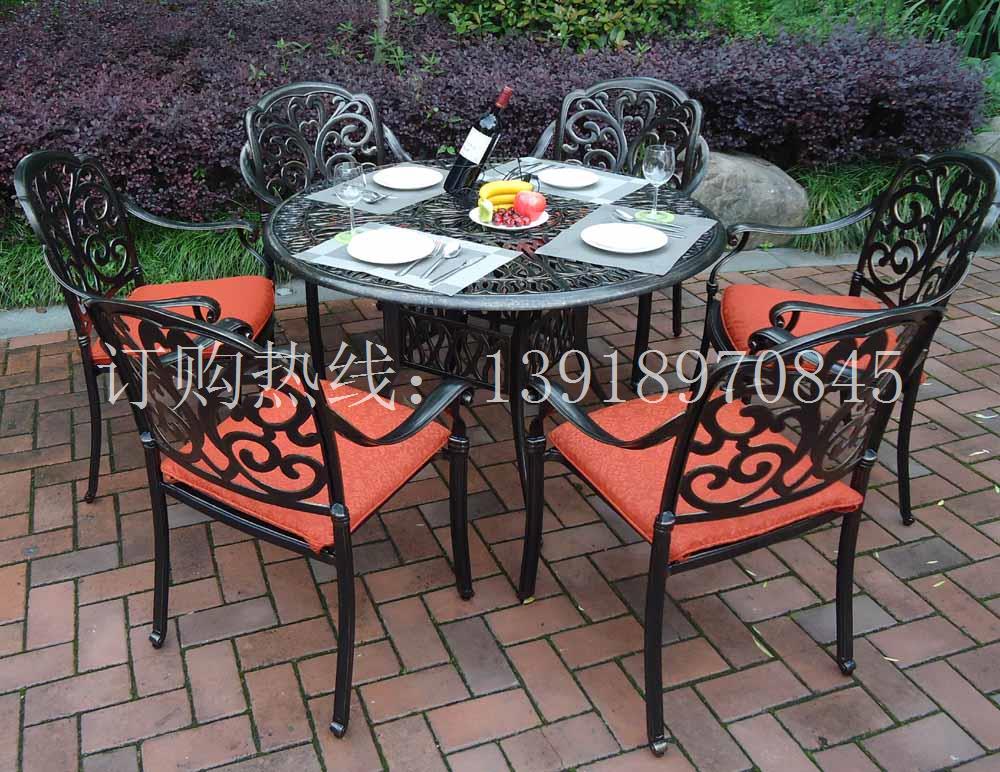 上海直销户外家具组合阳台三件套铁艺铸铝桌椅五件套庭院室外花园露台桌椅