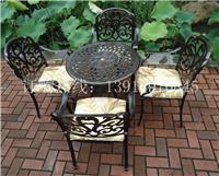 户外家具铸铝桌椅 铁艺铸铝桌椅五件套庭院室外花园露台桌椅