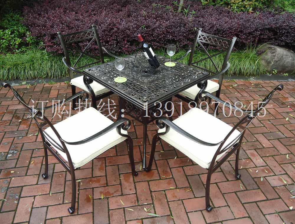 欧式户外铸铝桌椅组合 庭院阳台休闲家具套装室外铸铝五件套铁艺