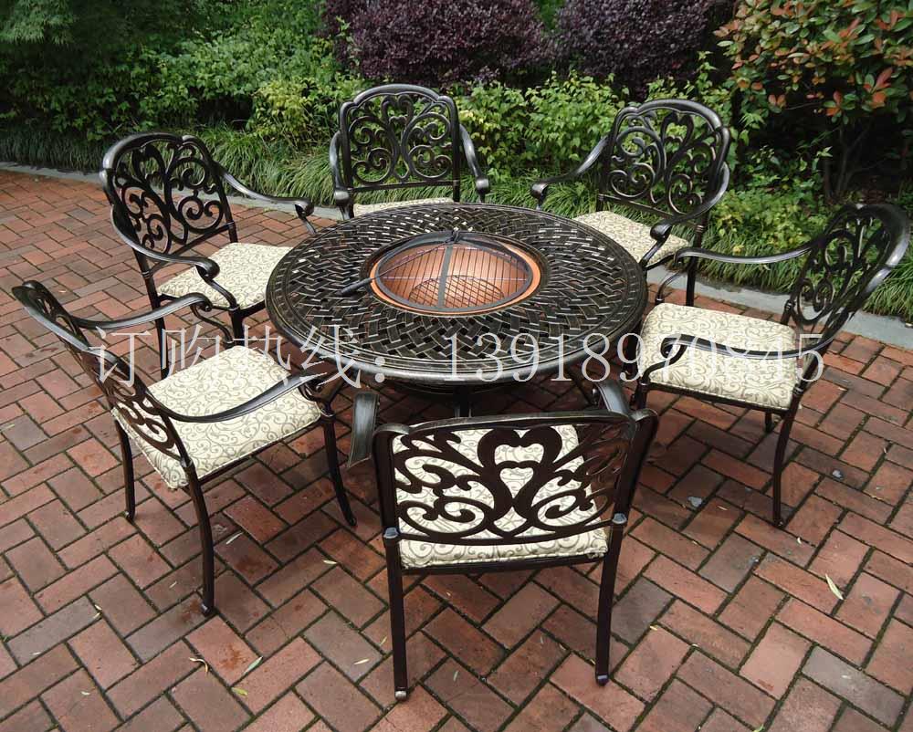 欧式户外家具铸铝桌椅休闲别墅庭院花园桌椅组合室外阳台桌椅套件