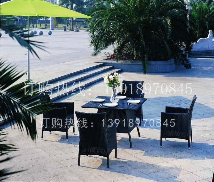 上海厂家直销户外仿藤桌椅阳伞套装 编藤桌椅 编藤家具
