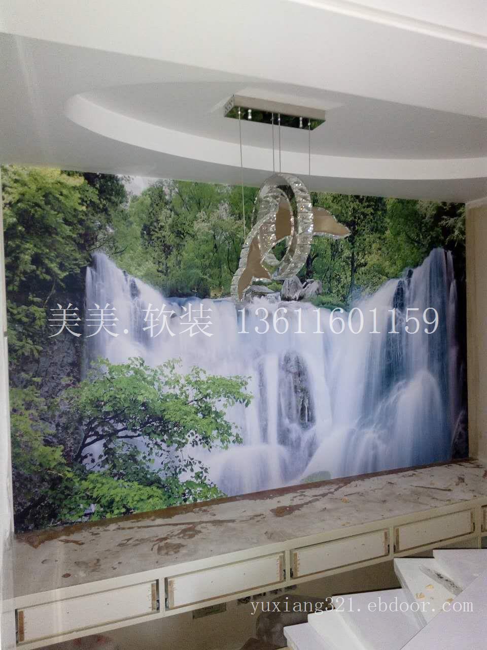 上海电视背景墙壁画