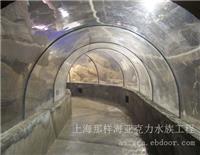 施工中的亚克力隧道从下面观赏