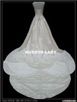 上海婚纱定做批发厂家-乳白色9片长拖尾-KL0146-1X 