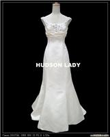 上海定做出口婚纱礼服价格-肩带亮钻后V领可脱卸鱼尾-KL0170-1X 