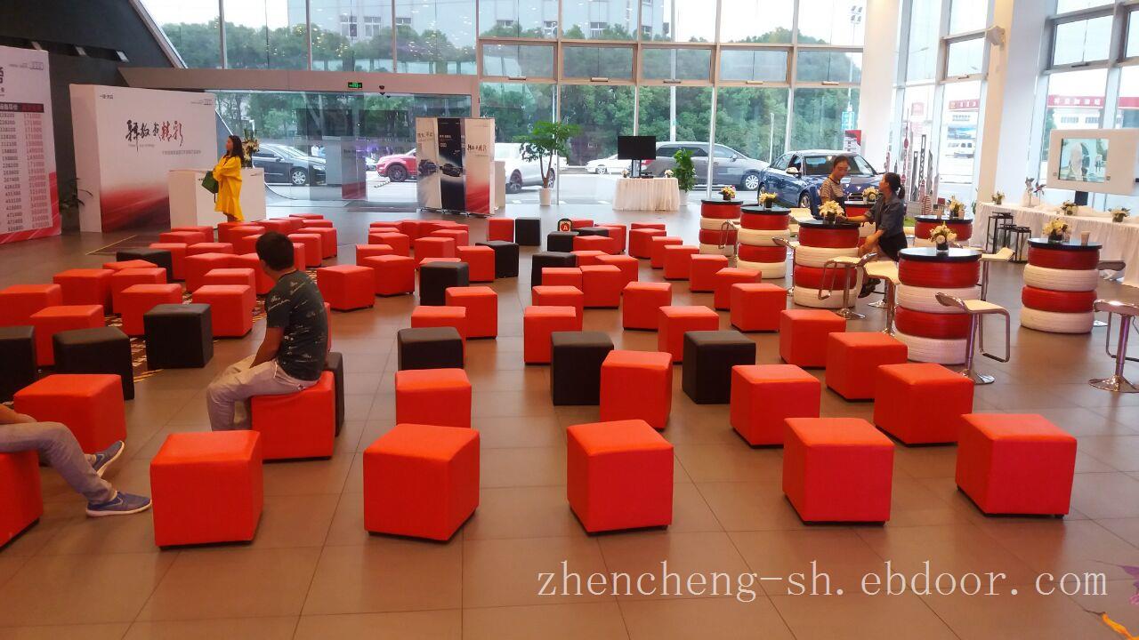 上海沙发租赁|红色沙发凳