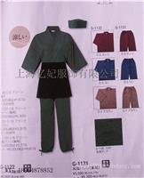 日本料理工作服-日式工作服新款-日本和服三件套-上衣裤子围裙-寿司工作服订做厂商