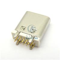 TYPE-C USB母座 立插10.0mm四脚插板 14pin 小脚 错位针
