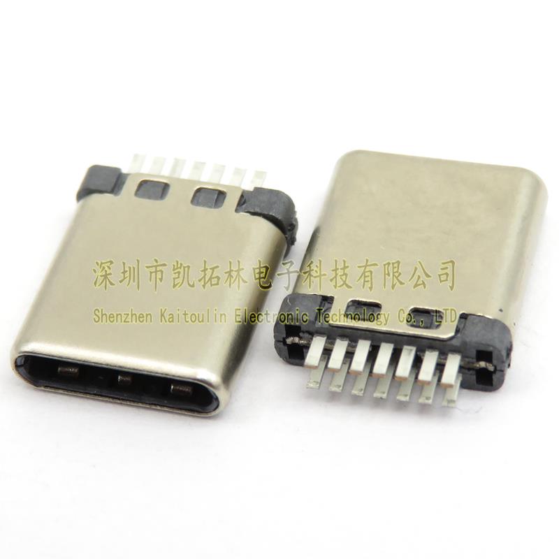 TYPE-C 14pin公头 夹板0.8mm外露7.72mm铆合款 L=9.0mm