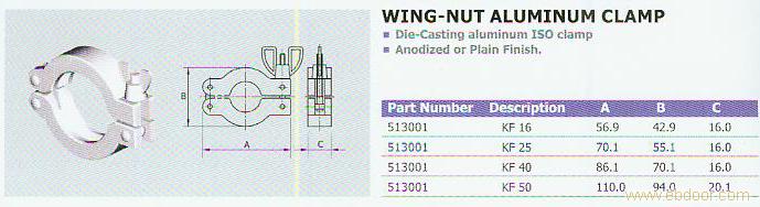 WING-NUT ALUMINUM CLAMP�