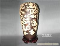 九龙紫砂瓶（对） 紫砂工艺品 