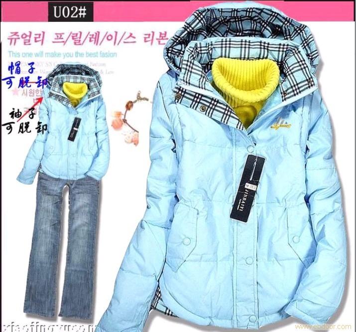 104 秋冬 保暖棉衣 可脱卸帽  四色�
