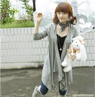 时尚韩版女装 09 新 韩版 百搭 长款不规则外套 277�