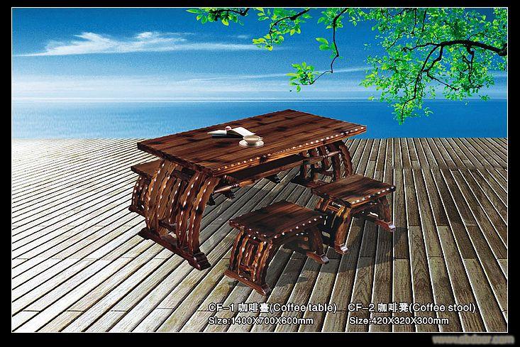 上海炭化木咖啡桌凳专卖店�