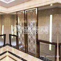 餐厅不锈钢屏风隔断定制,拉丝黑钛不锈钢激光镂空屏风