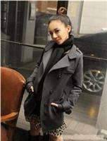 7395复古西装式淑女风衣外套 
