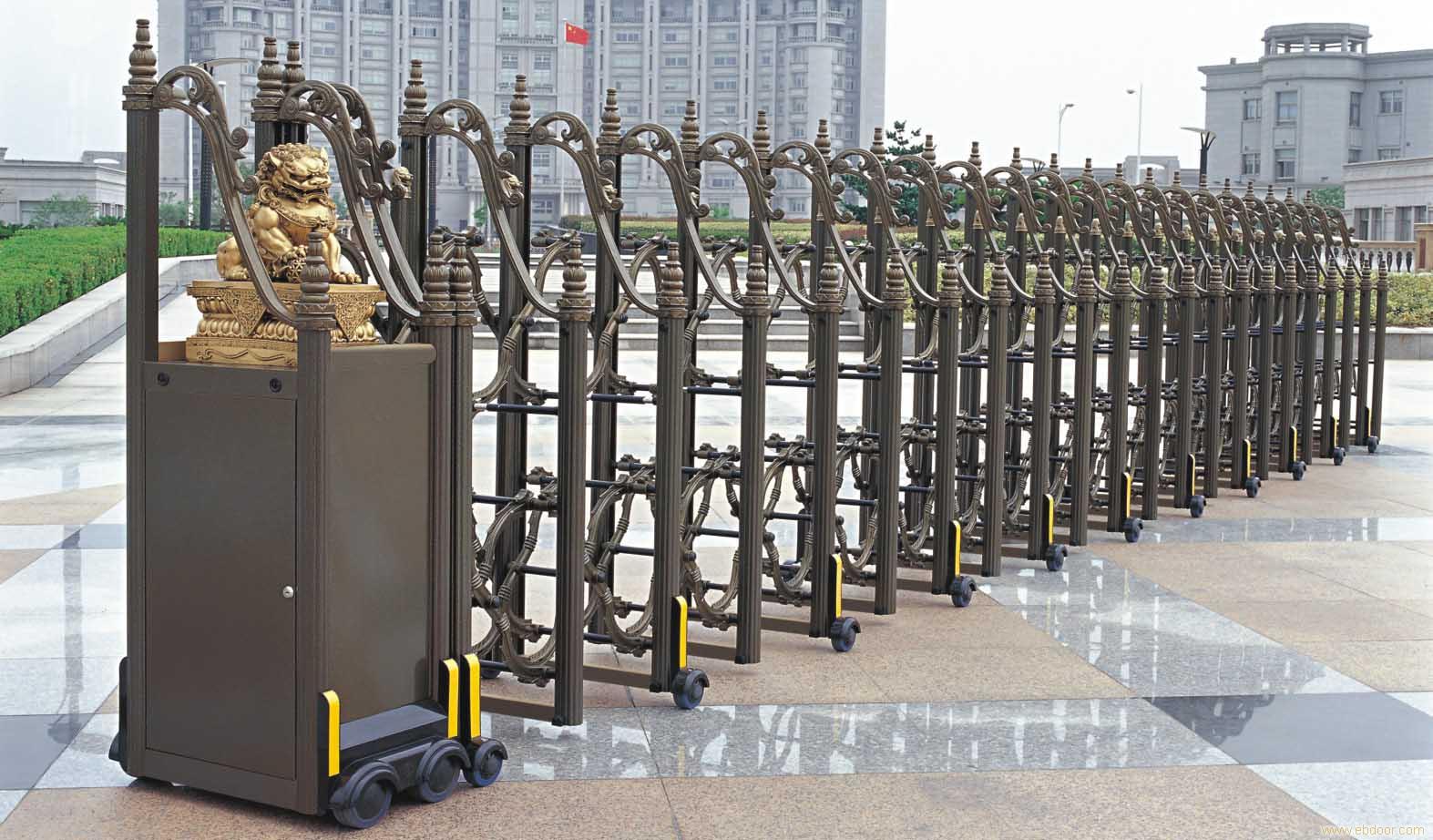 青铜色欧式铸铝门：购买上海电动伸缩门/购买伸缩门/电动门生产厂家
