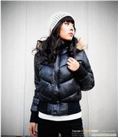 360 秋冬 简易 加厚 连帽 拉链 羽绒服�