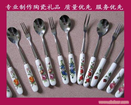 订购批发不锈钢陶瓷勺子 企业广告勺子礼品�