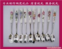 不锈钢陶瓷勺子 叉子制作加工 企业广告礼品制作 韩式陶瓷勺子 