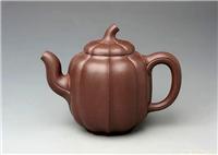 茄菱花紫砂壶 