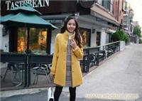 原版精品~超典雅修身单排扣蝴蝶结袖立领毛呢大衣2088# 