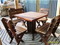 上海户外碳化木桌椅 