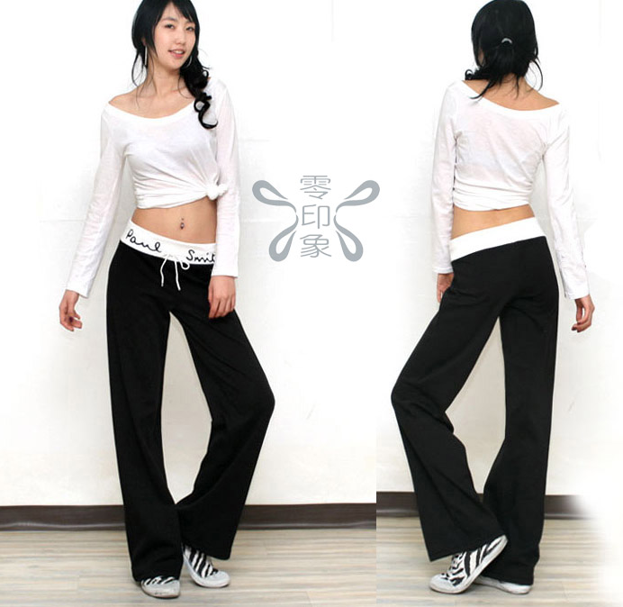 新款运动长裤黑2074�