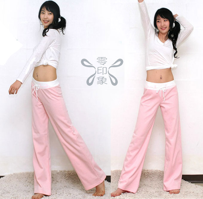 新款运动长裤粉2074�