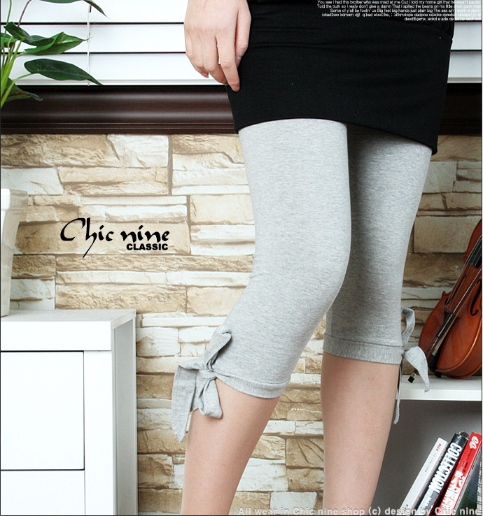 弹力打底七分裤灰811�