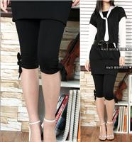 弹力打底七分裤黑811 