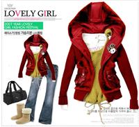 针织皮草上衣红色e6802 