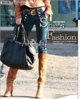 暴款时尚中裤蓝色036 