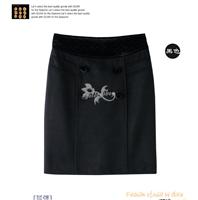 全羊毛短裙黑色018 