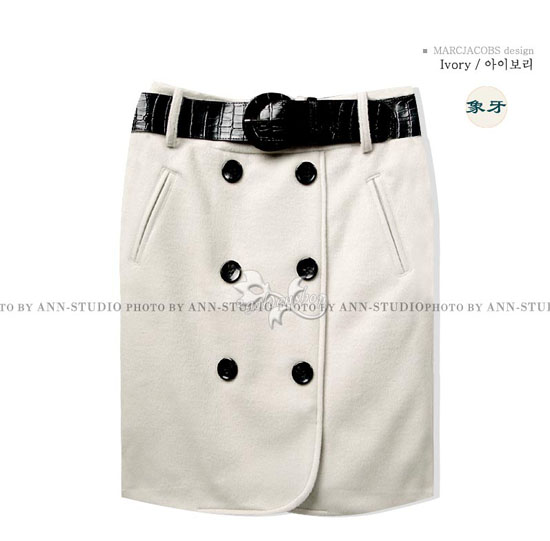 全羊毛短裙黑色017�