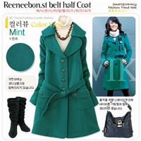 全羊毛大衣绿色e235057 