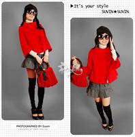 07韩版品牌羊毛大衣红色e8080 