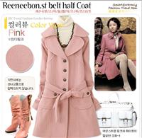 全羊毛大衣粉色e235057 