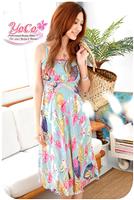 雪纺连衣裙蓝2032 