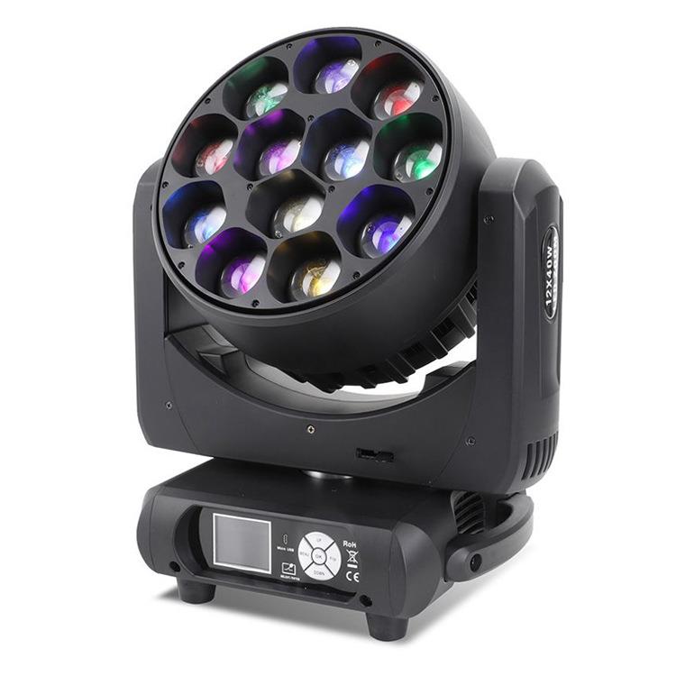 12颗40W LED变焦染色灯鹰眼光束灯酒吧点控矩阵摇头灯舞台演出