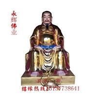 真武大帝佛像 武当山祖师爷 水火二将护法持旗捧剑