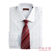 轻松商务CVC细条正装衬衣（含领带）�