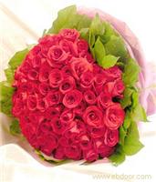 礼仪送花，编号；456一伸手候66枝红玫瑰配巴西叶’情人草市场价588；会员价520 