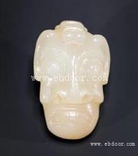 老和田玉雕神人像腰腰饰玉器拍卖