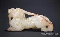 老和田玉 卧形辟邪玉兽玉器拍卖