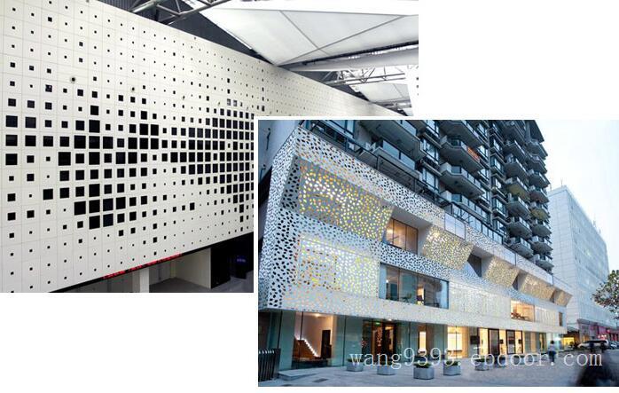 连锁品牌门头白色“氟碳冲孔铝单板”外墙雕花铝单板新颖设计