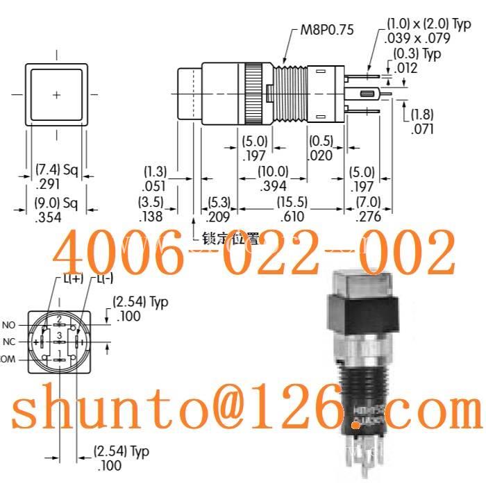 UL认证超小型带灯按钮开关8毫米HB16SKW01现货HB-16SK日本NKK