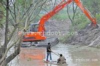 上饶船挖机出租，水陆挖掘机出租 河道清淤设备收费合理 信誉